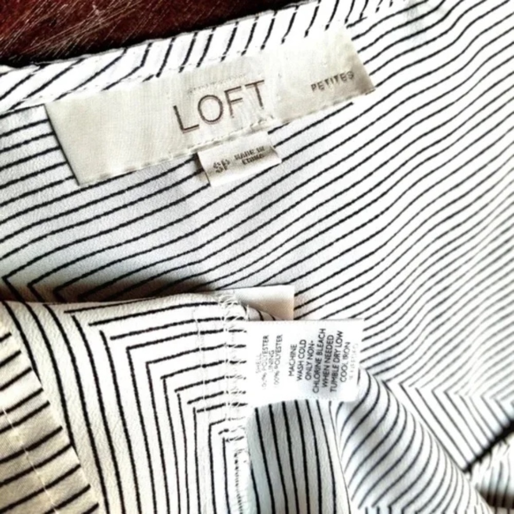 LOFT Layered Panel Striped Cap Sleeve Top - Picture 9 of 9